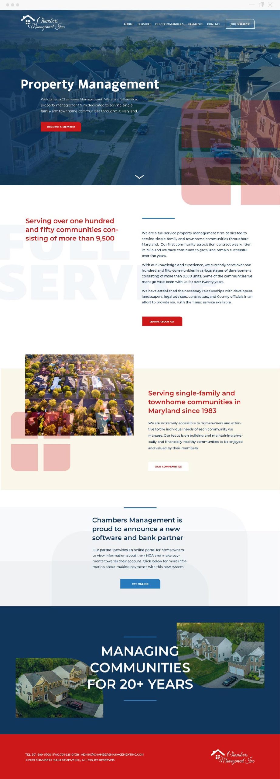 Chambers Management Inc home page website design by Blenderhouse Creative