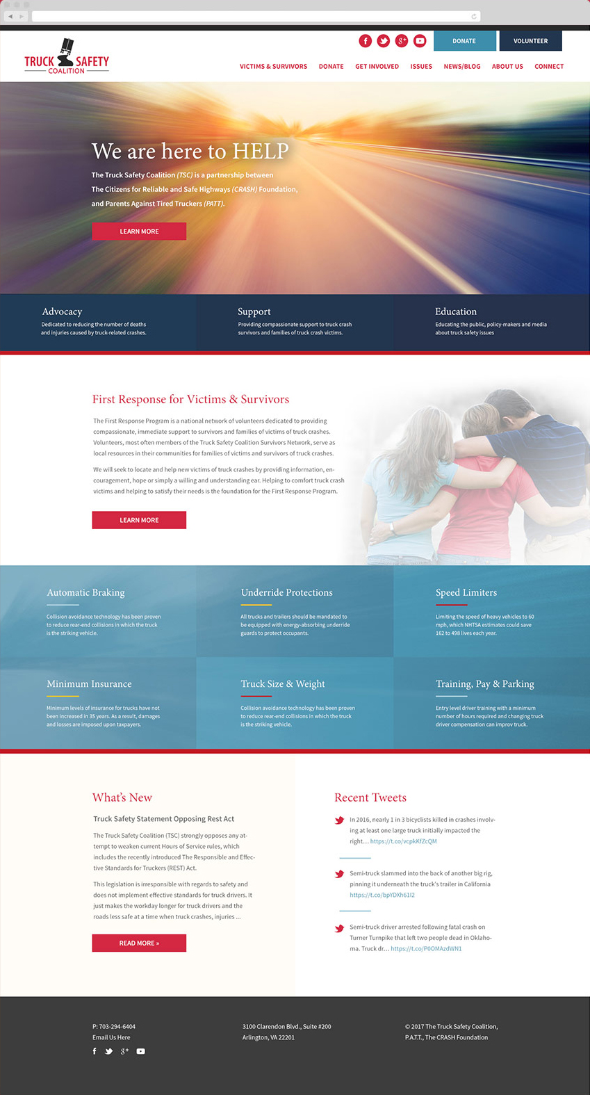 The Truck Safety home page website design by Blenderhouse Creative